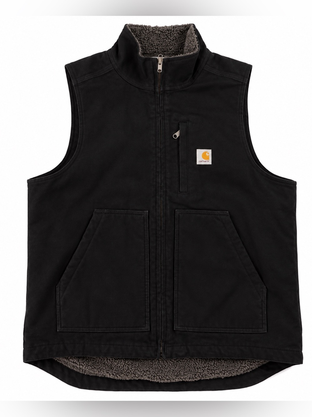 Carhartt Men’s M Loose Fit Sherpa Lined Black Vest Full Zip